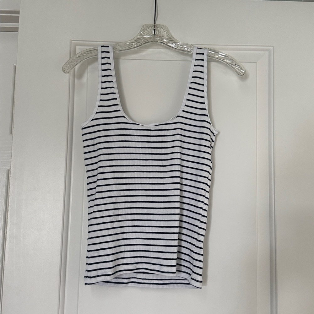 Abercrombie & Fitch Black and White Striped Tank Top